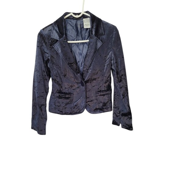 Mary-Kate And Ashley Other - Mary-Kate and Ashley Jacket Navy Blue Velvet XL 14-16 Vintage Y2K READ